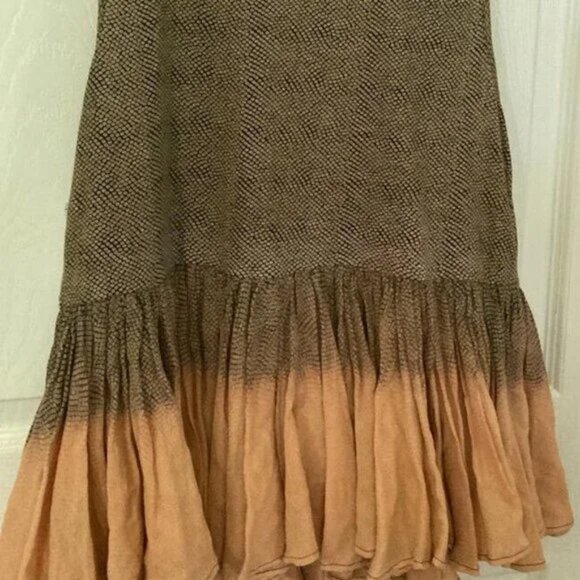 Akemi Kin Anthropologie Suva Swing Brown Orange Ombré Ruffles Cotton Tank Top M - Picture 4 of 11
